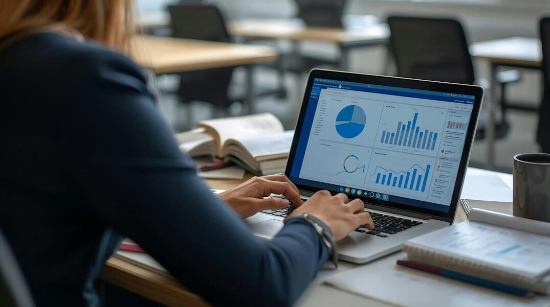person analyzing business data